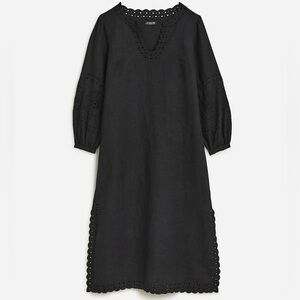 EUC J.Crew Bungalow embroidered dress in linen